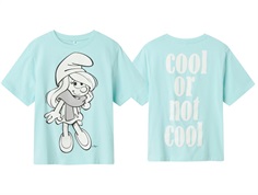 Name It t-shirt blue tint with Smurfette print